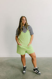 The Everyday Romper-Lime Green