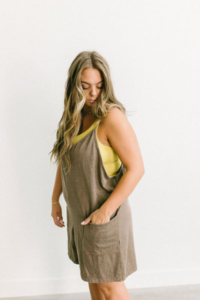 The Everyday Romper-Brown