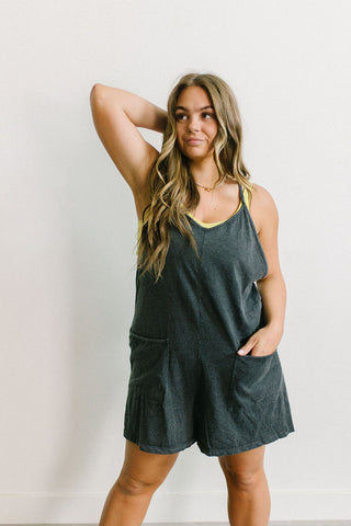 The Everyday Romper-Charcoal