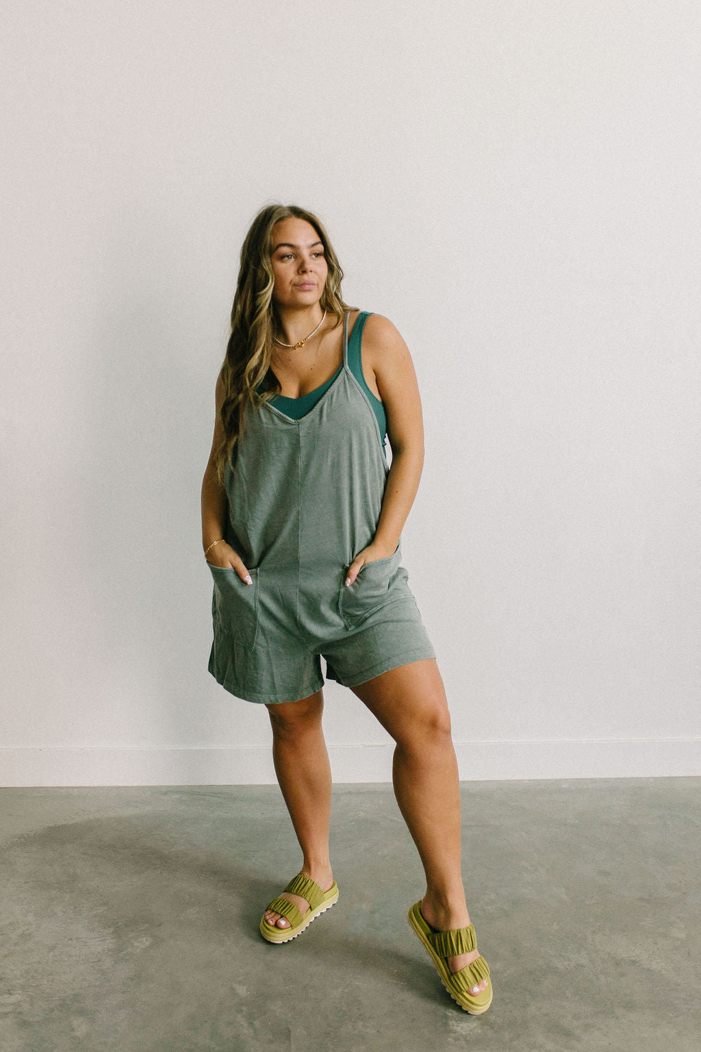 The Everyday Romper-Olive Green